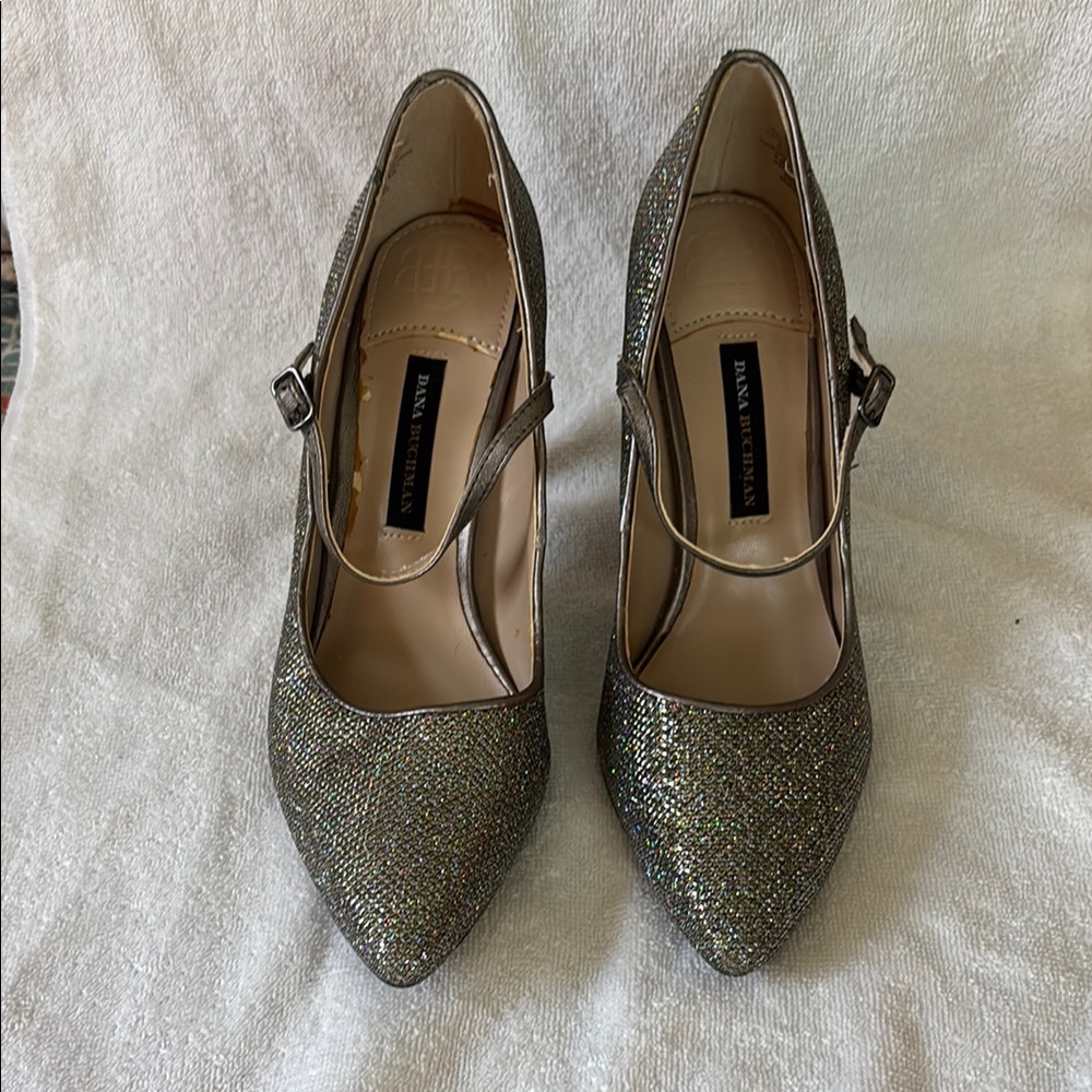 Dana Buchman Silver Glitter Stiletto Heels